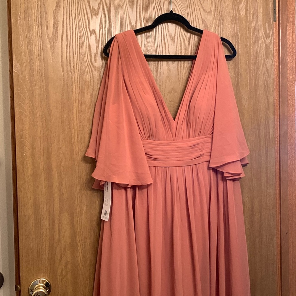 Azazie Temeka Dress (Color Cedar Rose) Size A14 NWT